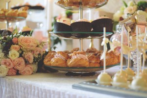 tea and scones laid out on a table