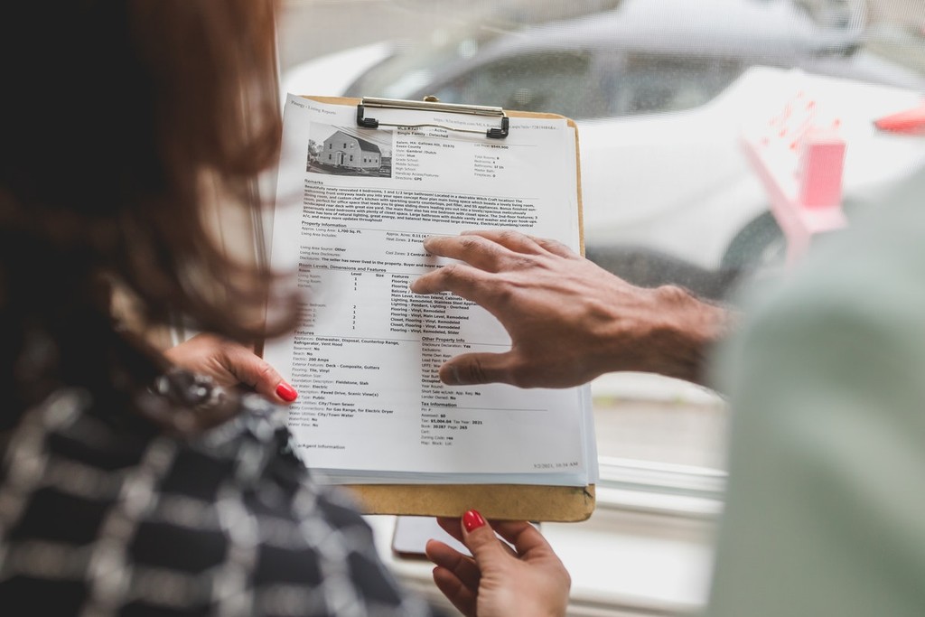 professional lease agreement being looked over