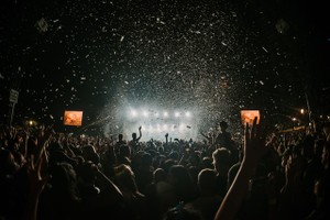 Festival crowd shot using a fisheye lens