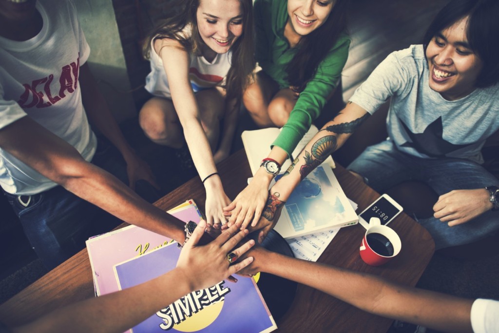 Diverse Group People Hands Pile Concept