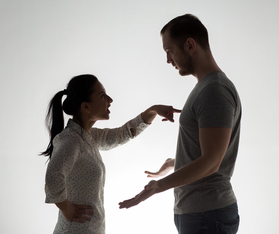 man and woman fighting