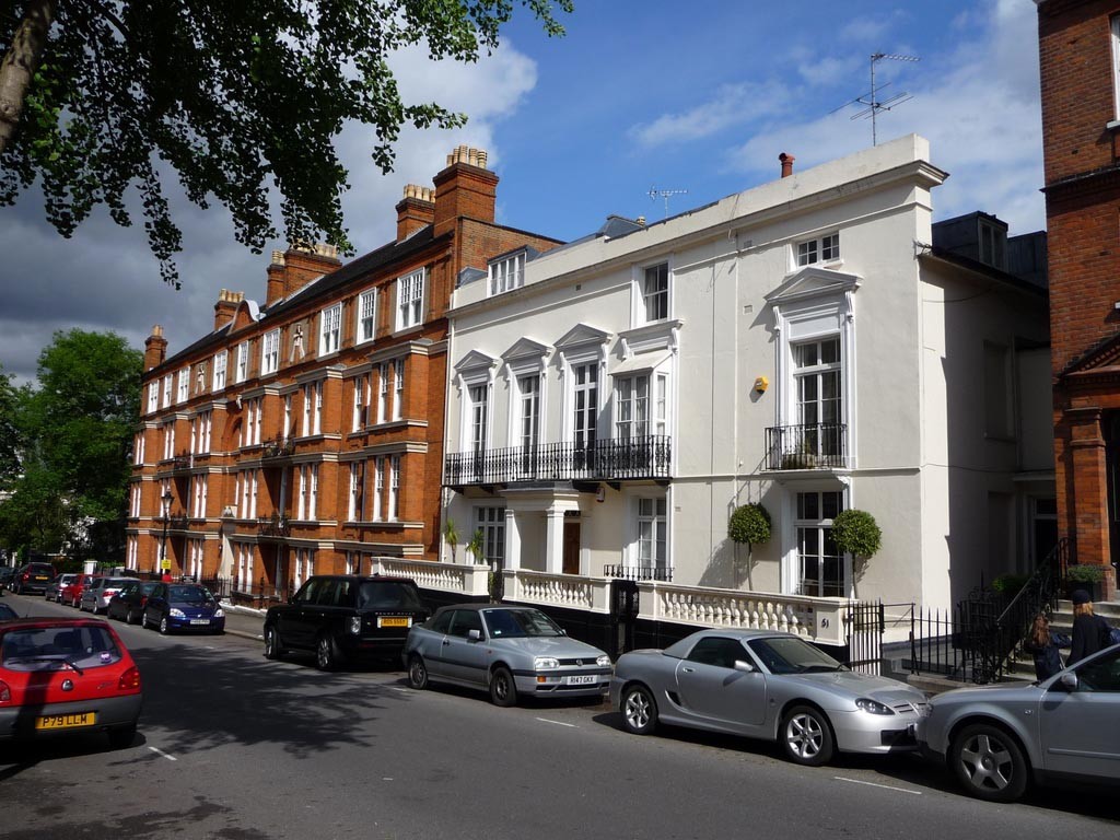 Beautiful terraced hoses in Hampstead Heath, London